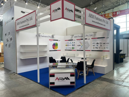 Trade Show Booth Design-expocreators, Trade Show Booth Fabrication by Expo Creators - ARMI Fasteners Booth with Expo Design, Custom Structures, and Storage Services.