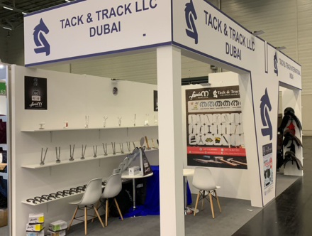 Trade Show Booth Design-expocreators, Expo Fabrication and Storage Services - Tack & Track LLC Booth Designed by Expo Creators for Trade Show Displays and Graphics Printing.
